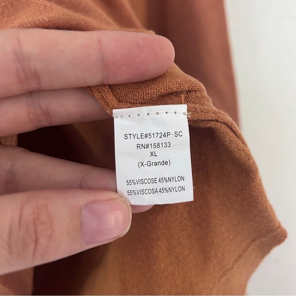 Staccato Tan Long Sleeve Blouse Crewneck Sweater Casual XL Neutral Comfy - Picture 3 of 4